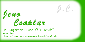 jeno csaplar business card